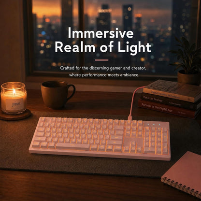 Basaltech Pink Wired Keyboard with White LED Backlit