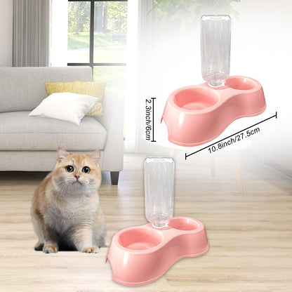 Kitten Starter Kit, 15-Piece Cat Essentials Set Includes Litter Box, Toys, Collars, Scratch Pad, Nail File, Automatic Feed Bowls, Grooming Gloves (Pink)
