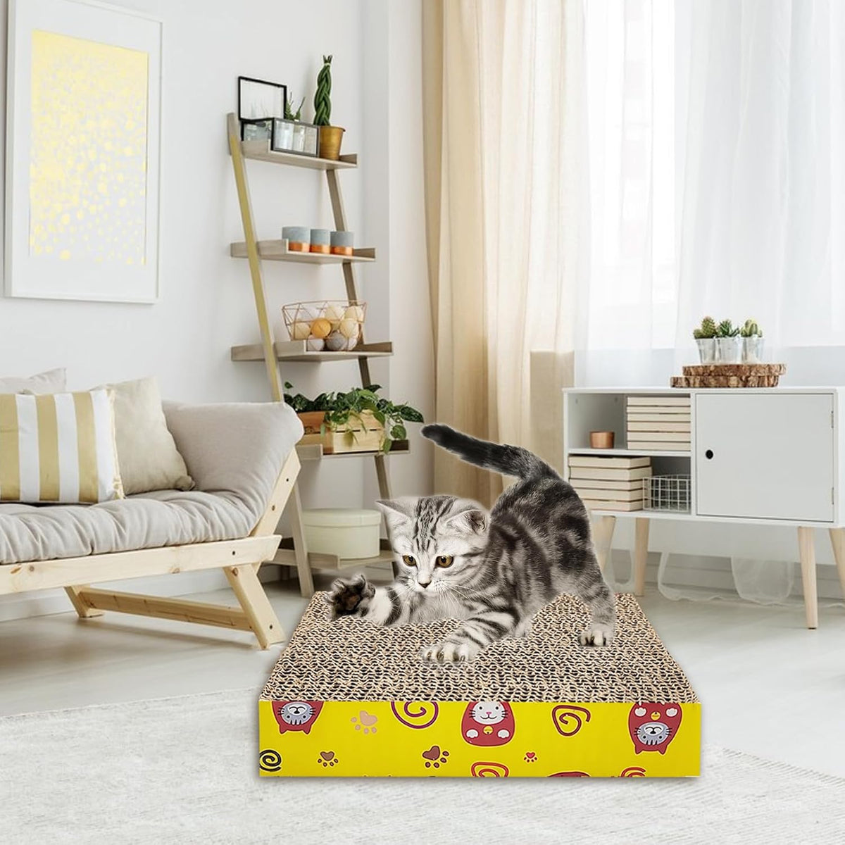 Kitten Starter Kit, 15-Piece Cat Essentials Set Includes Litter Box, Toys, Collars, Scratch Pad, Nail File, Automatic Feed Bowls, Grooming Gloves (Pink)