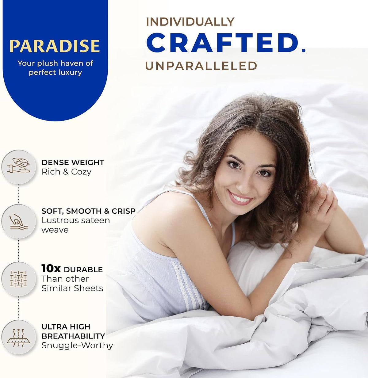 100% Egyptian Cotton Pillow Cases Queen Size Set of 2 - Luxury 1000 Series Paradise Collection Queen Pillow Cases (Blush), Soft Cooling Sateen Hotel Egyptian Cotton Pillowcases