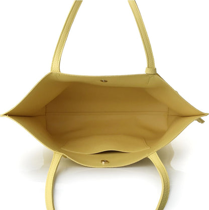 Minimalist Clean Cut Pebbled Faux Leather Tote Womens Shoulder Handbag