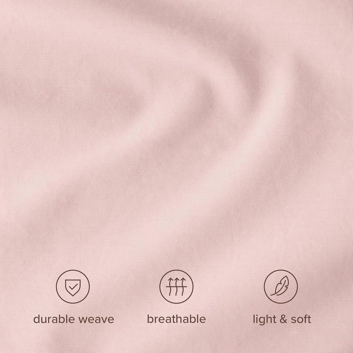 100% Organic Cotton Standard/Queen Pillowcase Set - Crisp Percale Weave - Pillowcases 2 Pack - Lightweight & Breathable (Standard Pillowcase Set of 2, Dusty Pink)