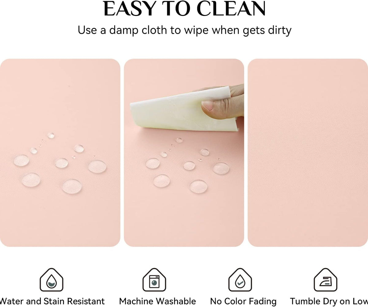 Round Tablecloth, Waterproof & Stain Resistant Table Cloth Wrinkle Free Fabric Washable 210GSM Polyester Table Cover for Spring/Party/Outdoor - 120 inch,Pink