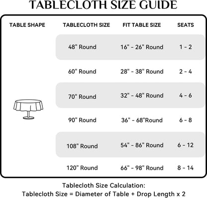 Round Tablecloth, Waterproof & Stain Resistant Table Cloth Wrinkle Free Fabric Washable 210GSM Polyester Table Cover for Spring/Party/Outdoor - 120 inch,Pink