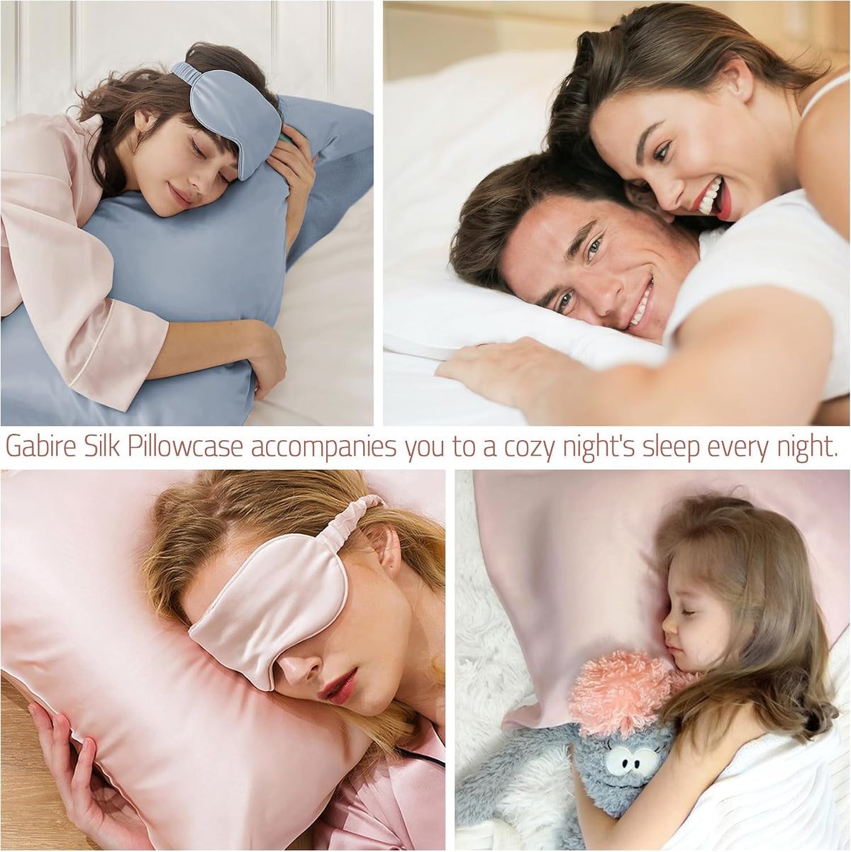 Gabire Set of 2, Both Sides Real Silk Pillowcase for Hair and Skin Prevent Acne Organic Silk Pillow Cases 2 Pack with Hidden Zipper, Coral Pink, Standard (20"×26")