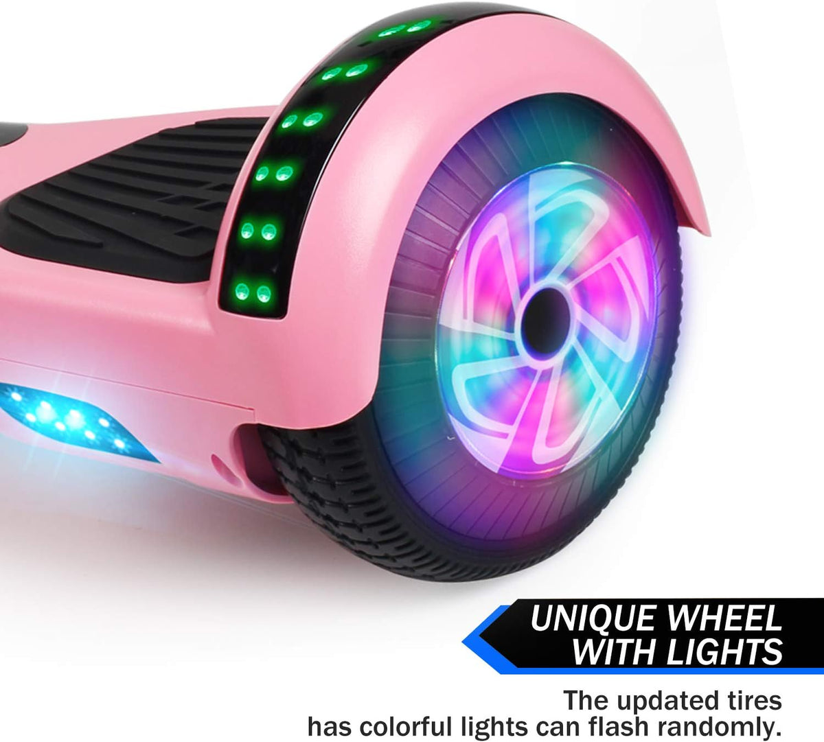 Self-Balancing Scooter with Bluetooth Speaker and LED Hub Lights