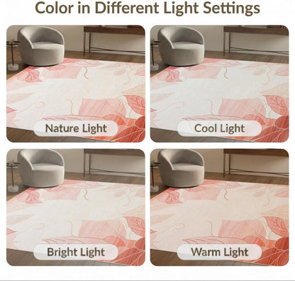 4'x6' Rose and Blush Floral Motif Ombre Washable Area Rug