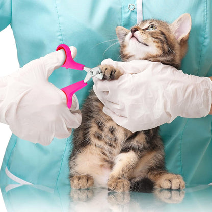 5 Pcs Cat Bathing Bag Set Cat Grooming Bag Adjustable Pet Shower Net Muzzles Nail Clipper Tick Remover Tool Massage Brush(Pink)