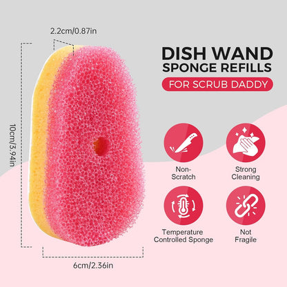 Sponge Refills for Scrub Daddy Dish Daddy, 10 Pack Dish Wand Refills