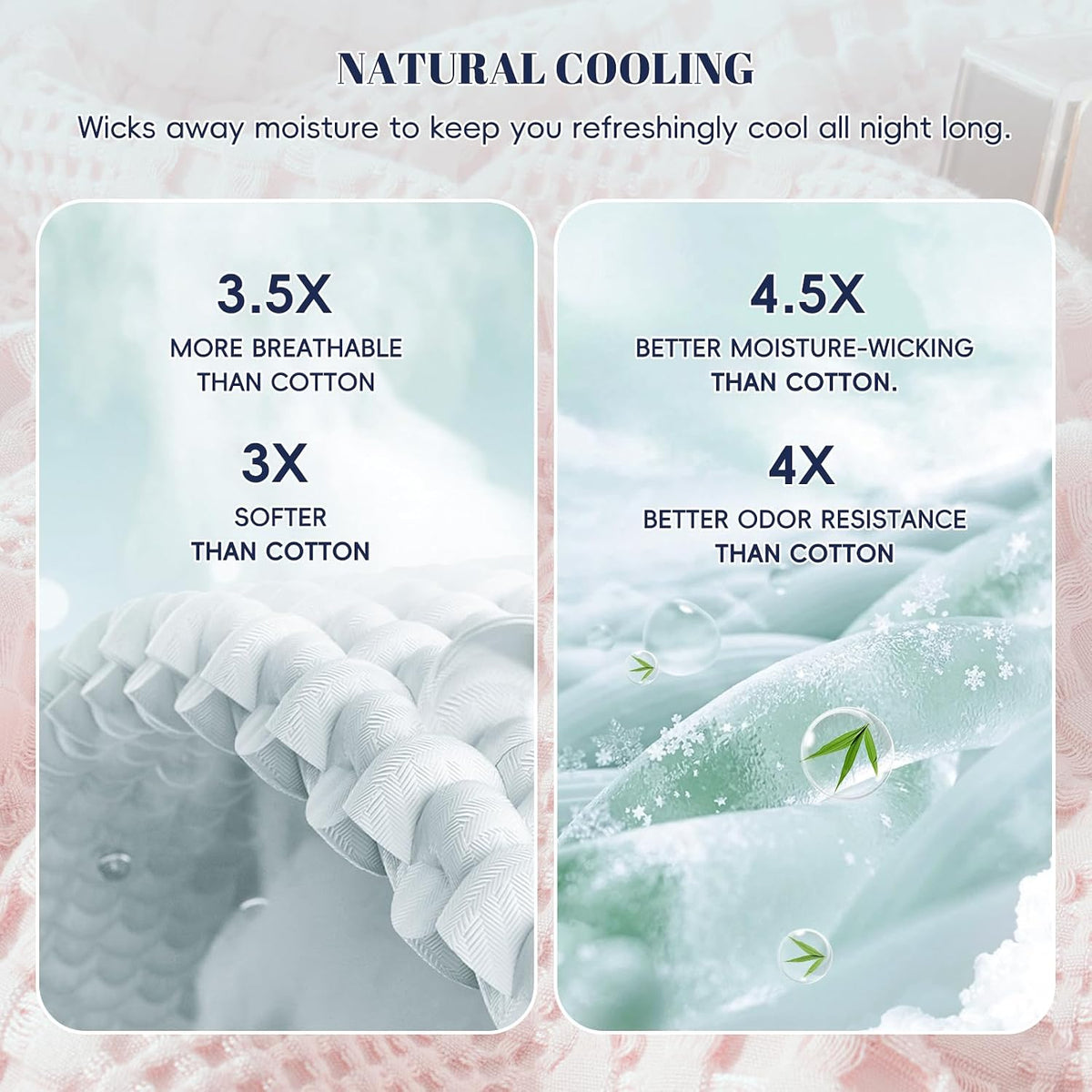 Cooling Waffle Blanket for Hot Sleepers Queen Size, 90"x90", Pink