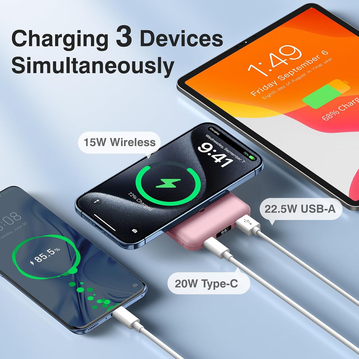 for MagSafe Portable Charger, 10000mAh Magnetic Charger for iPhone
