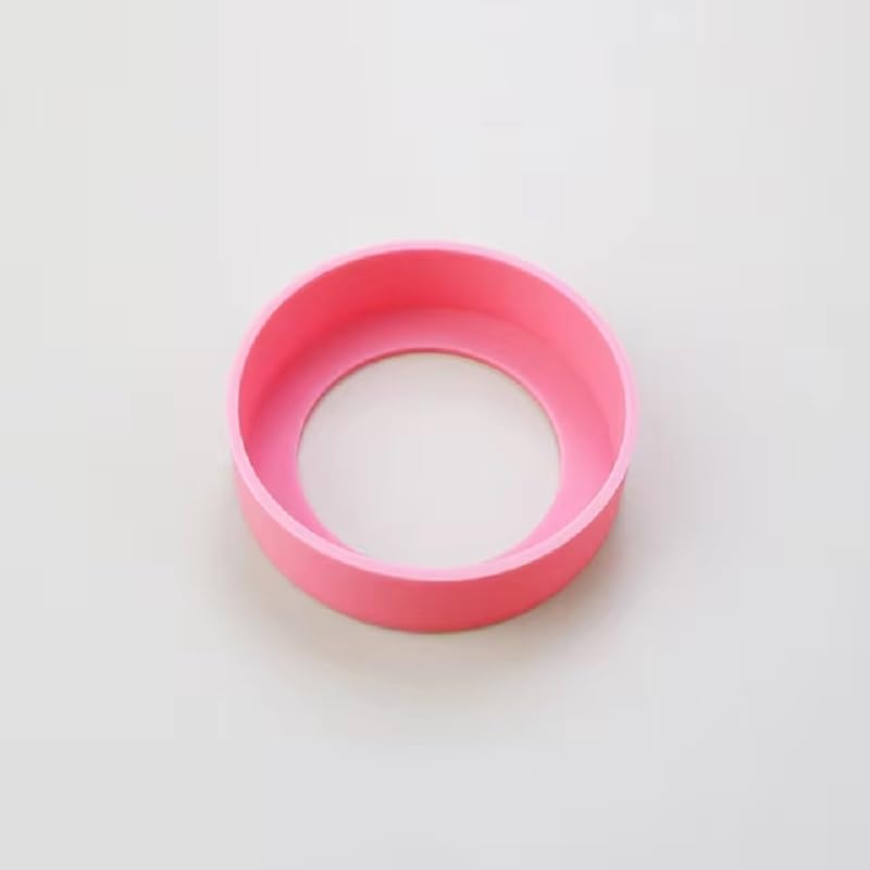 Silicone Boot Sleeve Cap Cover Sheath Silicone Bottom Protective Non-Slip Heat Resistant Cup Mug Coaster Tumbler Insulated Bottle Bottom Sleeve Cover Round 7cm (Light Pink)