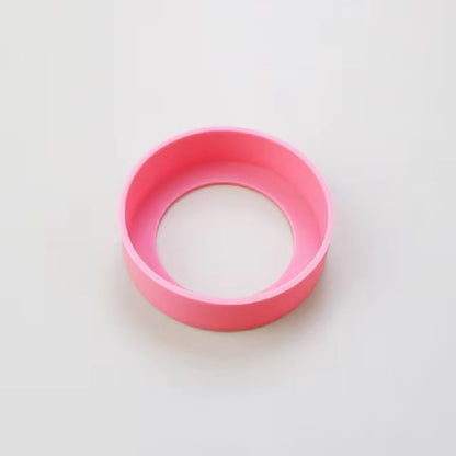 Silicone Boot Sleeve Cap Cover Sheath Silicone Bottom Protective Non-Slip Heat Resistant Cup Mug Coaster Tumbler Insulated Bottle Bottom Sleeve Cover Round 7cm (Light Pink)