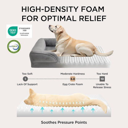 Bedsure Orthopedic Dog Beds for Small Dogs - Washable Small Dog Cat Bed Waterproof, Comfort Pet Couch Sofa with Washable Removable Cover, Pets Bed with Nonskid Bottom, Pink, 24"
