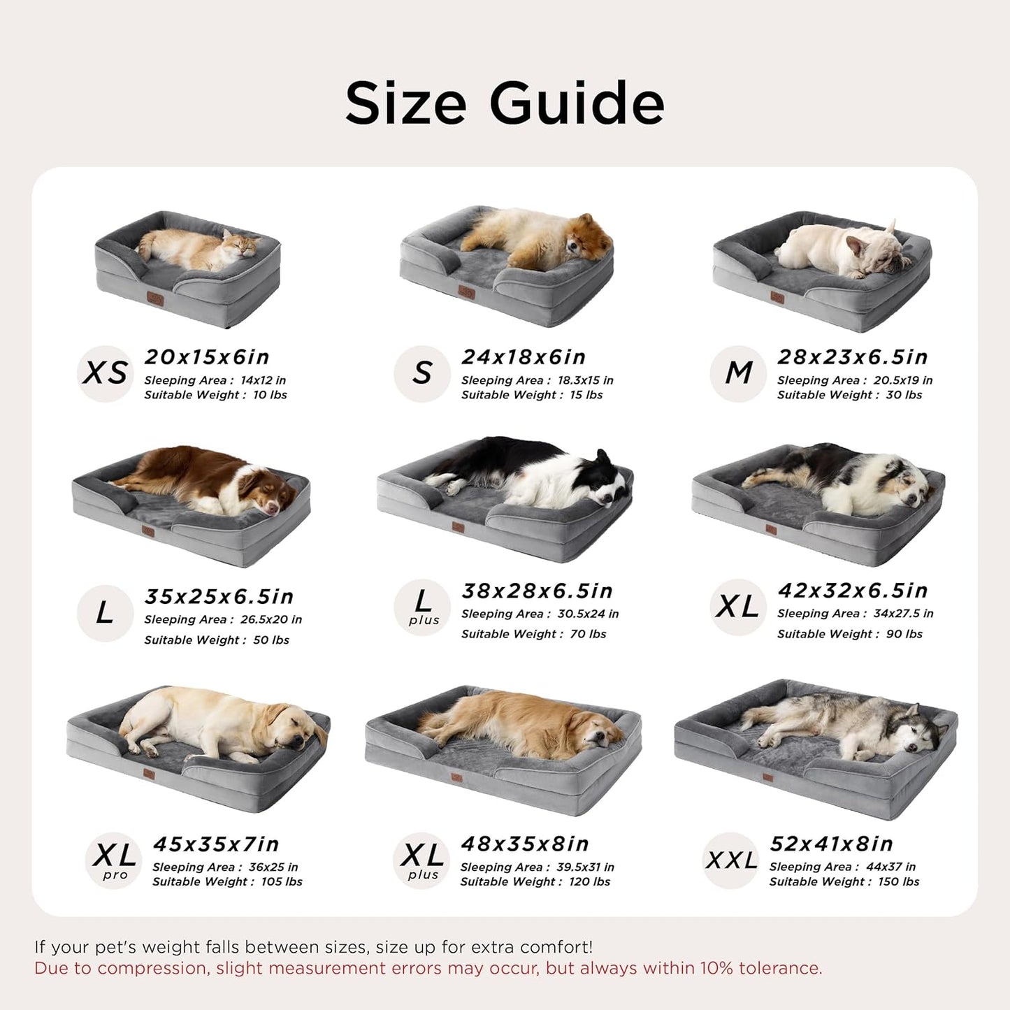 Bedsure Orthopedic Dog Beds for Small Dogs - Washable Small Dog Cat Bed Waterproof, Comfort Pet Couch Sofa with Washable Removable Cover, Pets Bed with Nonskid Bottom, Pink, 24"