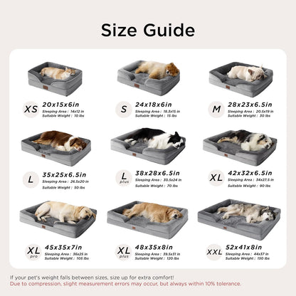 Bedsure Orthopedic Dog Beds for Small Dogs - Washable Small Dog Cat Bed Waterproof, Comfort Pet Couch Sofa with Washable Removable Cover, Pets Bed with Nonskid Bottom, Pink, 24"