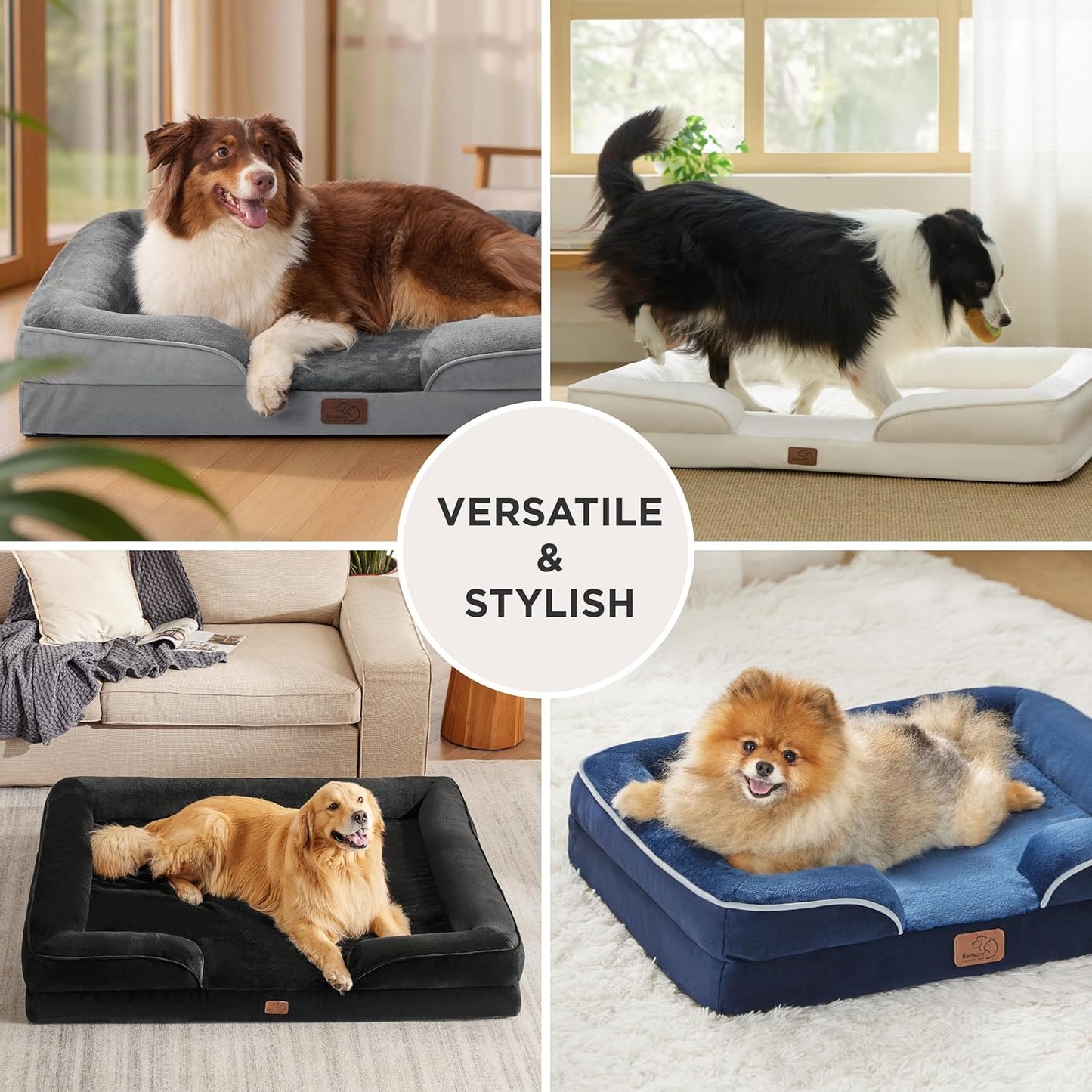 Bedsure Orthopedic Dog Beds for Small Dogs - Washable Small Dog Cat Bed Waterproof, Comfort Pet Couch Sofa with Washable Removable Cover, Pets Bed with Nonskid Bottom, Pink, 24"