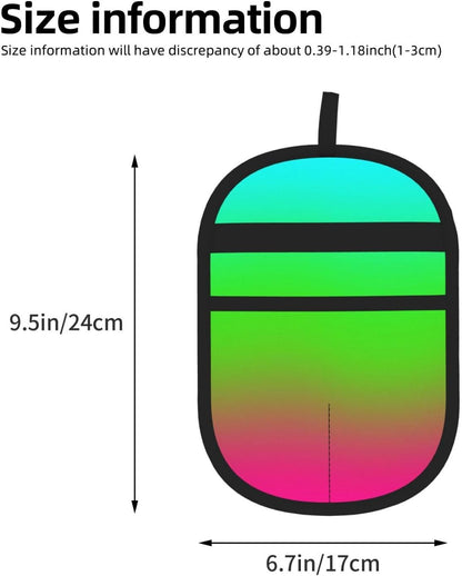 Blue Green Pink Rainbow Gradient Pet Hair Removal Glove Dogs Hair Remover Glove Cats Fur Removal Tool with Hanging Loop for Couch 6.7X9.5 in