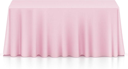 90 x 132 Inch Rectangular Tablecloth, Washable Polyester Fabric Table Cloth for Dining Tables, Parties, Restaurants, Weddings - Pink