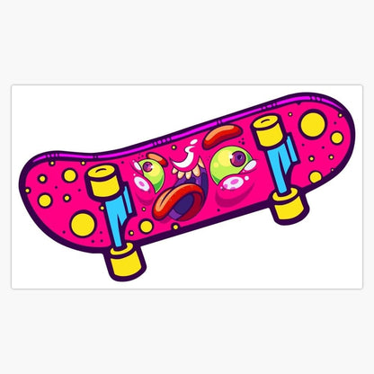 Pink Cute Skateboard Sticker Decal Laptop Car Window Vinyl 5"