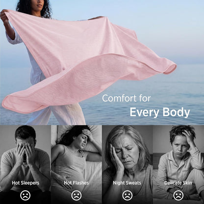 Bedsure Pink Cooling Blanket for Hot Sleepers - Summer Cold Throw Blanket for Bed, Arc-Chill Lightweight Summer Bedding, Cool Thin Ice Cold Cooled Throws with Rayon Derived from Bamboo, 50x70
