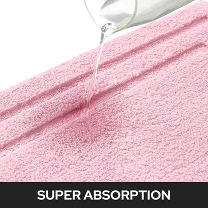 Pink Bathroom Rug, 2 Piece Super Soft Microfiber and Absorbent Shower Mat, Machine Washable Bath Mats for Valentine's Day Decorations, 20" x 32" + 16" x 24"