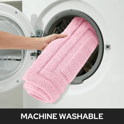 Pink Bathroom Rug, 2 Piece Super Soft Microfiber and Absorbent Shower Mat, Machine Washable Bath Mats for Valentine's Day Decorations, 20" x 32" + 16" x 24"