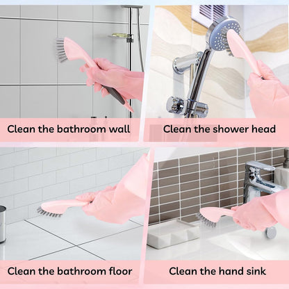 Pink Toilet Brush and Holder Set, 14 PCS Bathroom Cleaning Kit