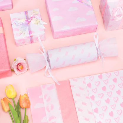 Tissue Paper, 50 Pcs Baby Feet Print Pink Tissue Paper for Gift Bags Gift Wrapping, Cute Baby Girl Design Tissue Paper Gift Wrap for Baby Shower, Birthday, Anniversary, Craft, 19.7x13.8in