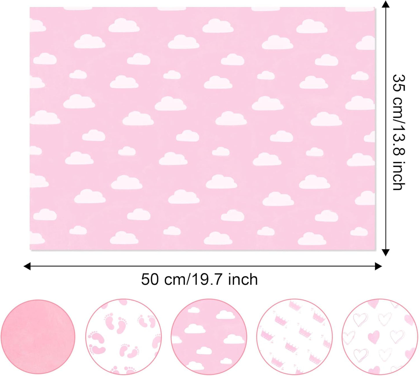 Tissue Paper, 50 Pcs Baby Feet Print Pink Tissue Paper for Gift Bags Gift Wrapping, Cute Baby Girl Design Tissue Paper Gift Wrap for Baby Shower, Birthday, Anniversary, Craft, 19.7x13.8in