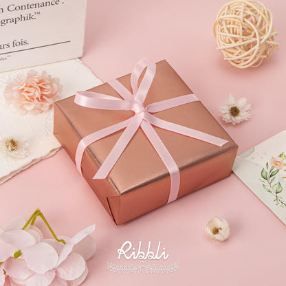 Light Pink Satin Ribbon,Double Faced Satin 1/4 inch x Continuous 50 Yards,Silver Ribbon Use for Bows Bouquet,Gift Wrapping,Wedding Decoration,Floral Arrangement