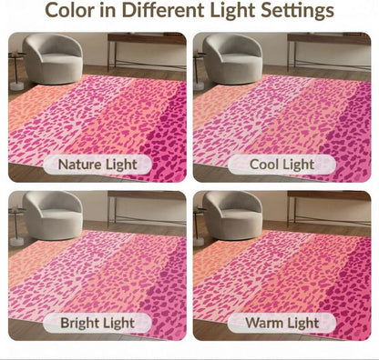 4'x6' Washable Ombre Abstract Area Rug, Peach Flatwoven Floor Mat for Home Office, Gaming Room, Under Desk, Non-Slip Chair-Friendly Carpet | Ref:2186394