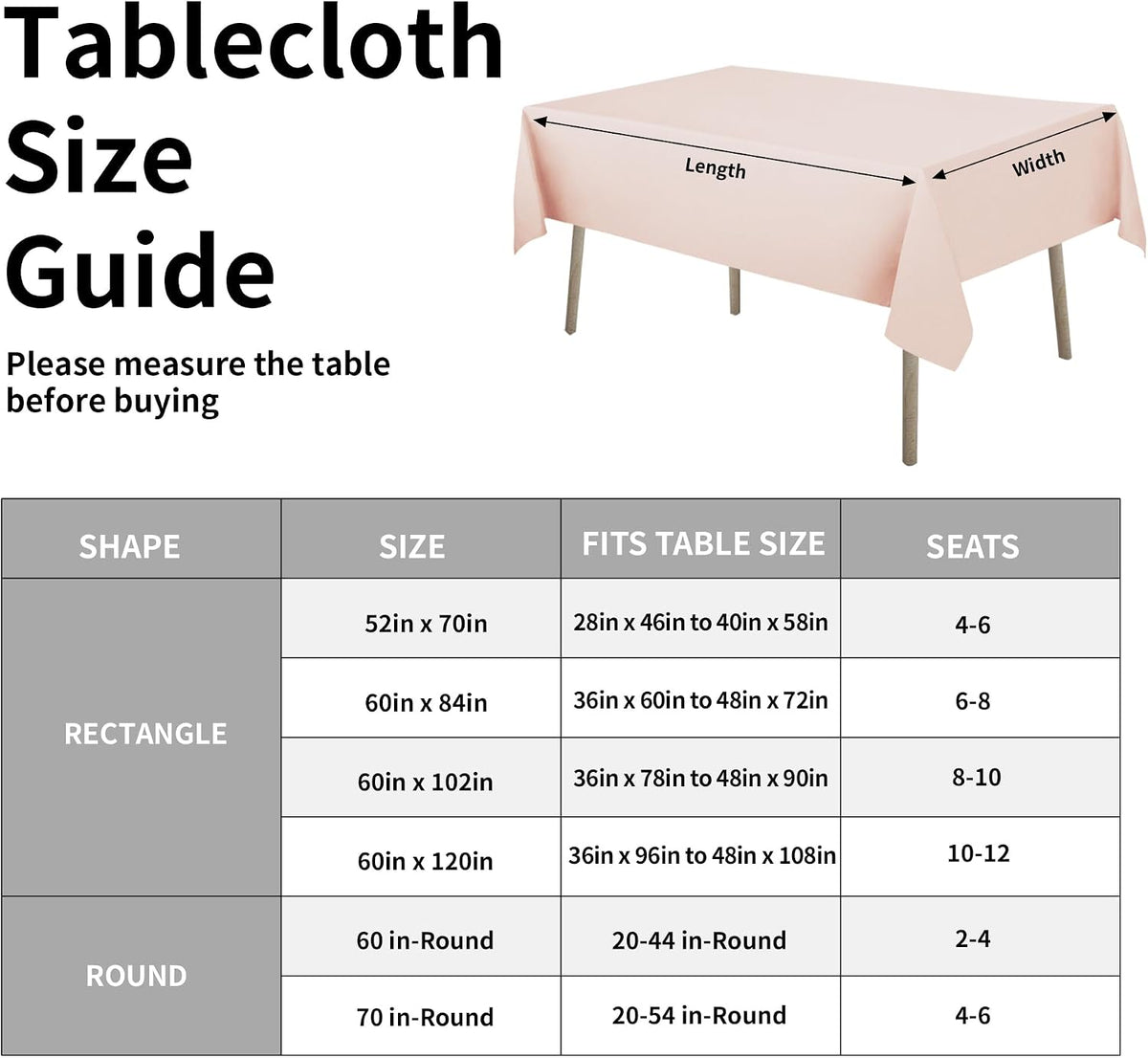 Waterproof Faux Linen Tablecloth, Rectangle, 60x84in, Pink