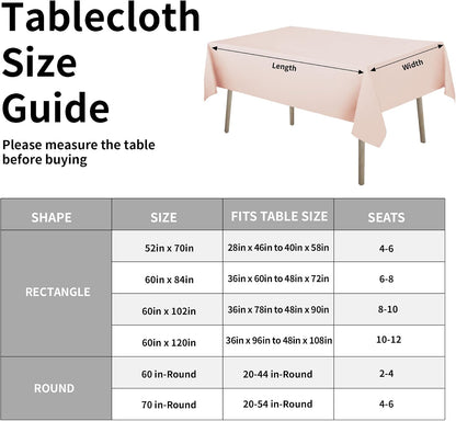 Waterproof Faux Linen Tablecloth, Rectangle, 60x84in, Pink