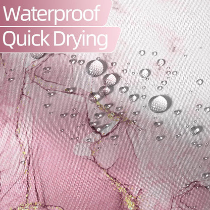 Pink Marble Waterproof Bathroom Shower Curtain 72x72 inches