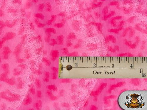 Velboa Faux/Fake Fur Leopard Pink Fabric By the Yard
