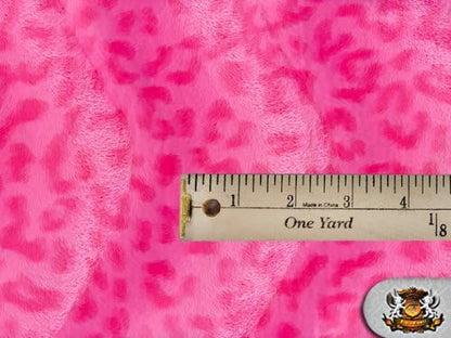 Velboa Faux/Fake Fur Leopard Pink Fabric By the Yard