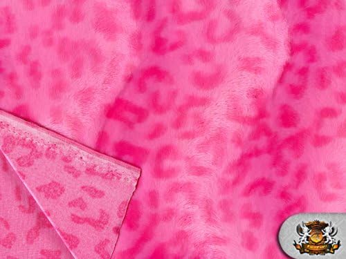 Velboa Faux/Fake Fur Leopard Pink Fabric By the Yard