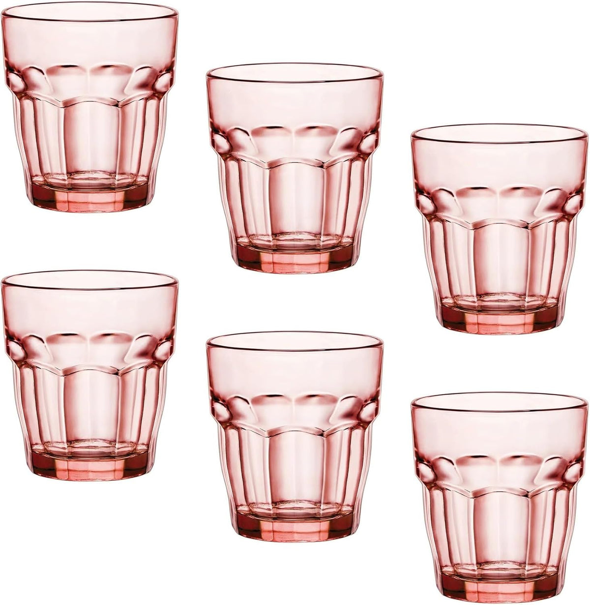Rock Bar Lounge Rocks Glasses, Peach, Set of 6 9.25 oz