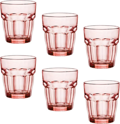 Rock Bar Lounge Rocks Glasses, Peach, Set of 6 9.25 oz