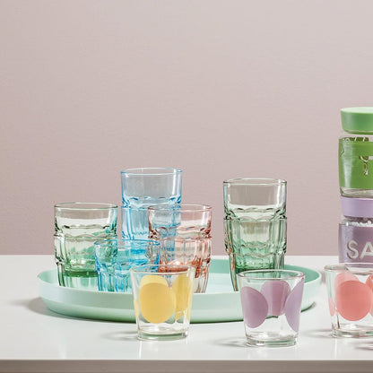 Rock Bar Lounge Rocks Glasses, Peach, Set of 6 9.25 oz