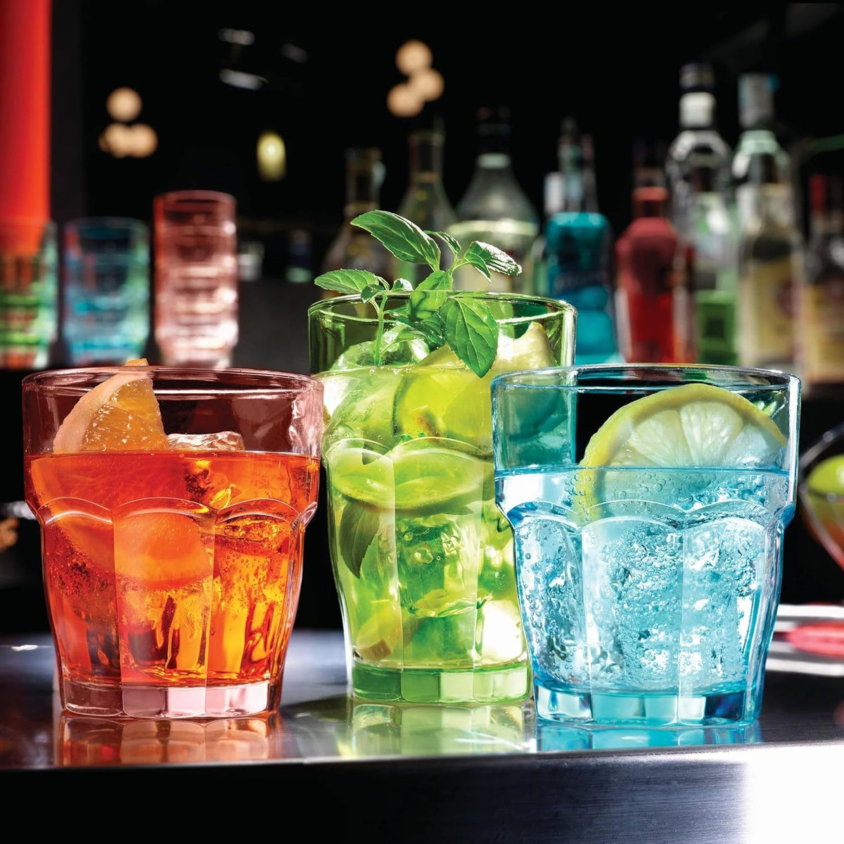 Rock Bar Lounge Rocks Glasses, Peach, Set of 6 9.25 oz