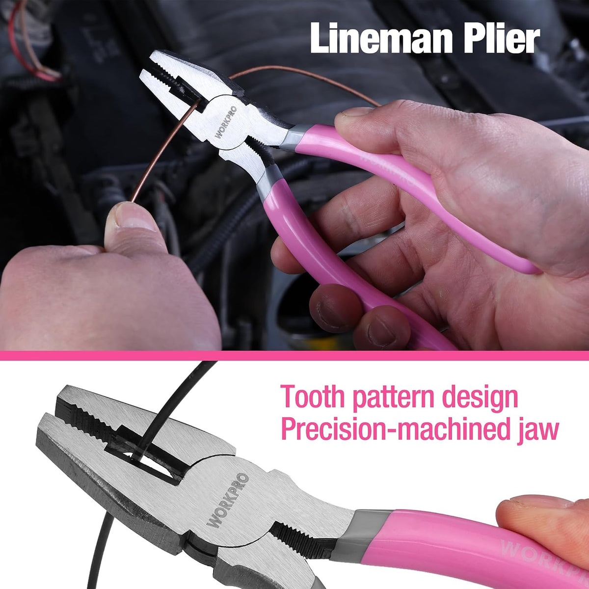 7-piece Pliers Set, Pliers Tool Set with Comfort Grip - Pink Ribbon