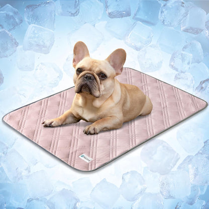 Waterproof Dog Cooling Mat Pet Pad for Crate Couch Bed, Pink, 29x40