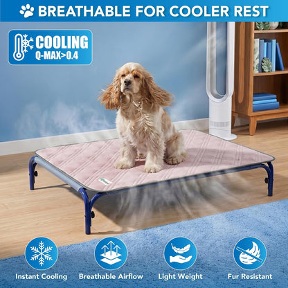 Waterproof Dog Cooling Mat Pet Pad for Crate Couch Bed, Pink, 29x40