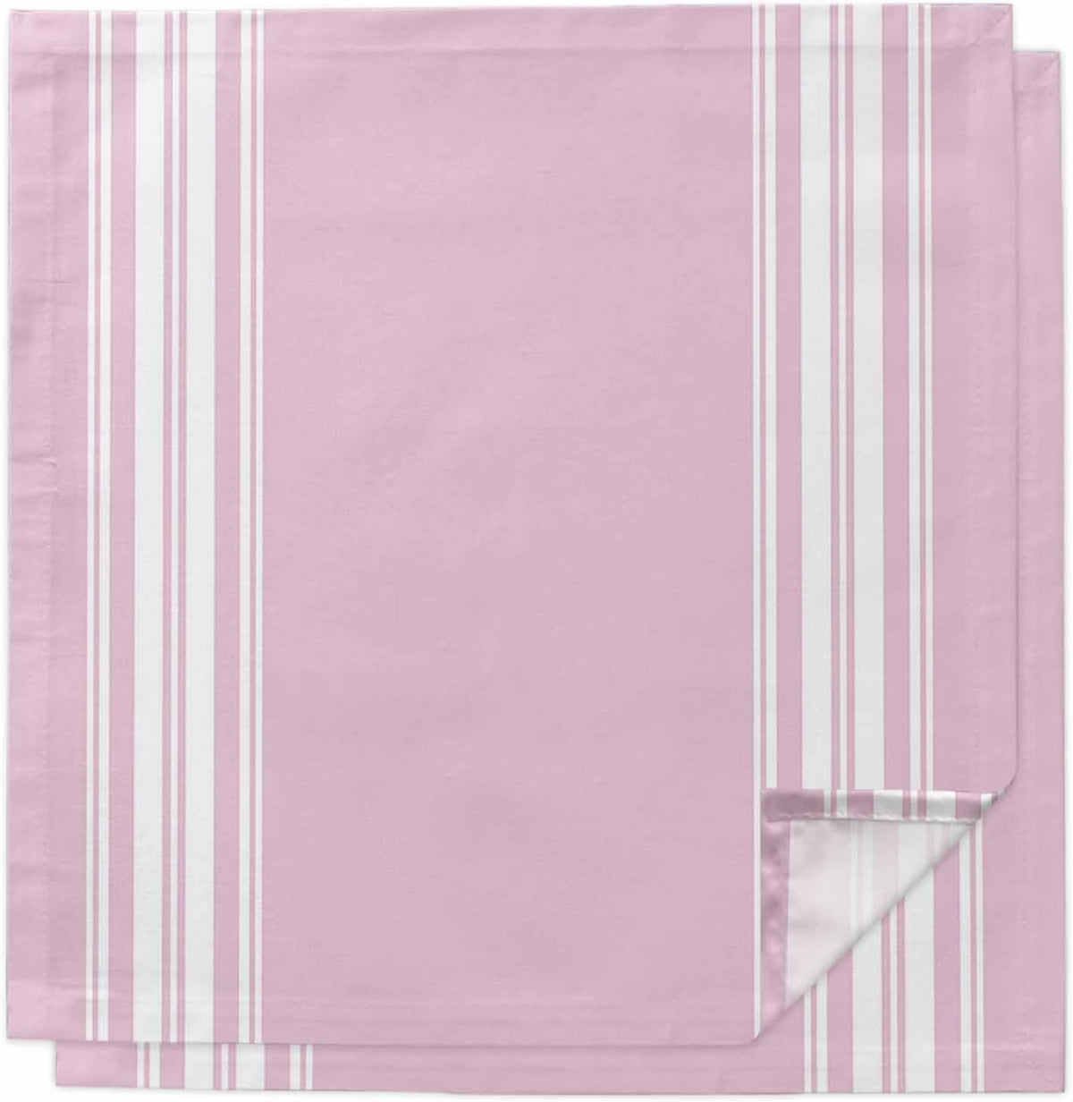 Cloth Napkins 20 x 20 Inch Pink Stripes Soft Absorbent Dinner Napkins French Stripe Farmhouse Style Washable Reusable Kitchen Napkin Sets for Parties Wedding Restaurant Hotel