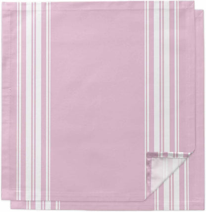 Cloth Napkins 20 x 20 Inch Pink Stripes Soft Absorbent Dinner Napkins French Stripe Farmhouse Style Washable Reusable Kitchen Napkin Sets for Parties Wedding Restaurant Hotel