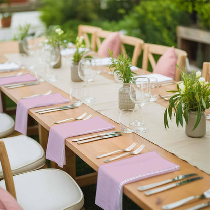 Cloth Napkins 20 x 20 Inch Pink Stripes Soft Absorbent Dinner Napkins French Stripe Farmhouse Style Washable Reusable Kitchen Napkin Sets for Parties Wedding Restaurant Hotel