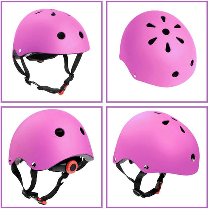 Kids Bike Helmet Skateboard Knee Pads - Kids Helmet Elbow Pads Wrist Guards Adjustable for 5~15yrs Girl Boy Kids Protective Gear Set for Sport Cycling Bike Roller Skating Scooter