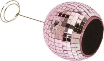 Concepts Disco Ball Photo Holder Mirrored Card Stand with Clip for Party Wedding Table Number Place Cards Event Centerpiece Home and Office Desk Decor